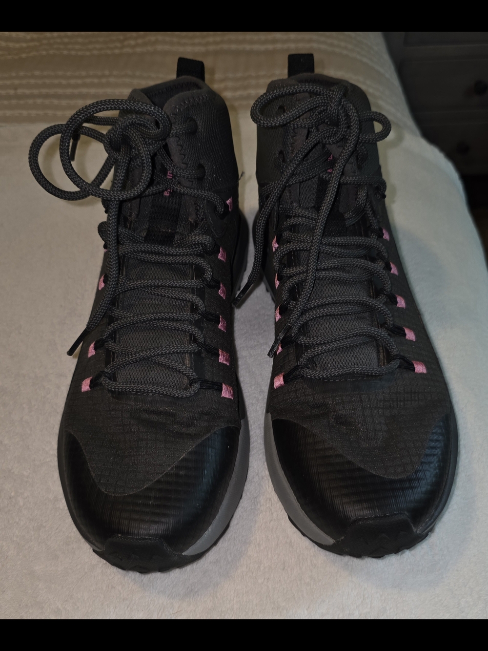 Columbia Women's Grey Hiking Boot with Pink Eyelet Accents